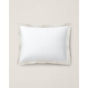 Organic Cotton Sateen Border Pillow Euro Sham‎ - Parchment NWT